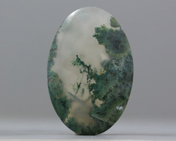 SALE CLEARANCE Dark Green Moss Agate Semi Transparent