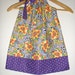 Purple "Happy" Fabric by Jennifer Heynen pillowcase dress Lady out of Carolina Size medium 3 to 5 20" top to bottom