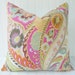 Pink and Teal/Blue Pillow - Floral and Paisley Pillow - 18 x 18 inch Throw Pillow, Accent Pillow