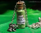 Kiss from a Princess Magical  Bottle & Frog Charm Necklace Disney Inspired, The Princess and the Frog