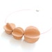 Genuine nude leather necklace, big leather beads, abstract geometric necklace, summer, gift for her