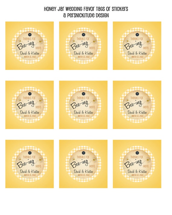 honey jar favor tags or labels diy printable