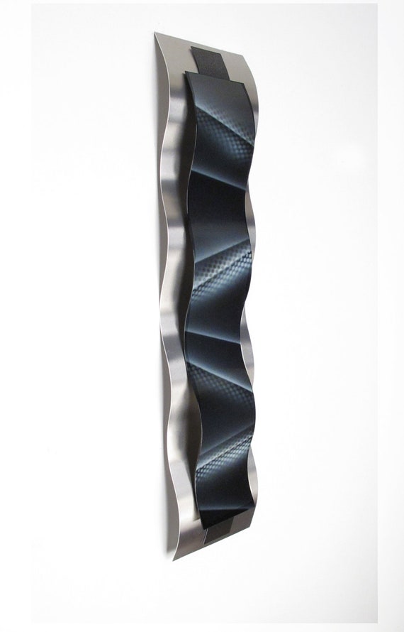 Metal Wall Art Curved Wall Art Sculpture Black and White