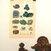LARGE Antique Print, MINERALS 1880 TURQUOISE Chromolithograph Crystals beautiful wall art vintage colour illustration geology Australia