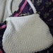 Vintage 1960s White Beaded Handbag Purse Brass Closure Shabby Chic Mad Men Only 4 USD