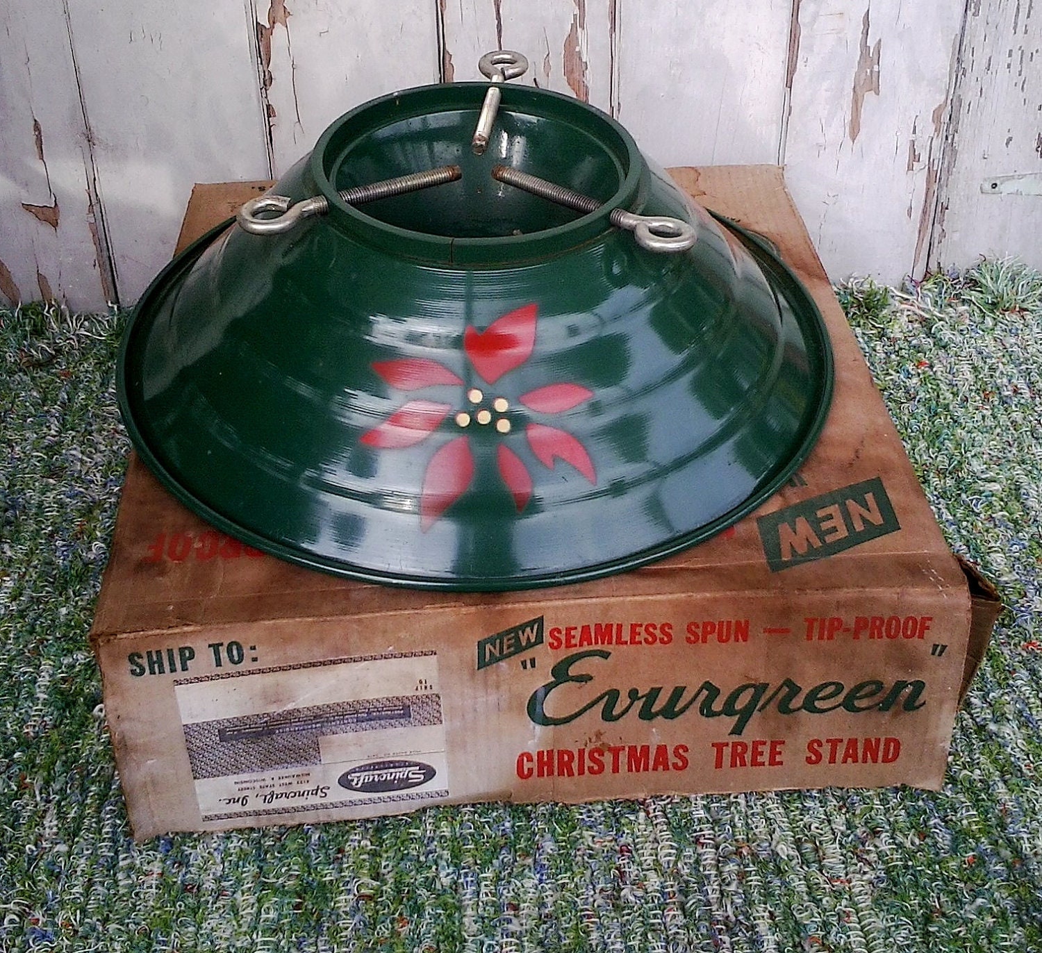 Vintage Metal Christmas Tree Stand 