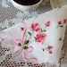Hanky Pink Rosebud Heirloom New With Tag 1950's Era Made in Switzerland Wedding Handkerchief
