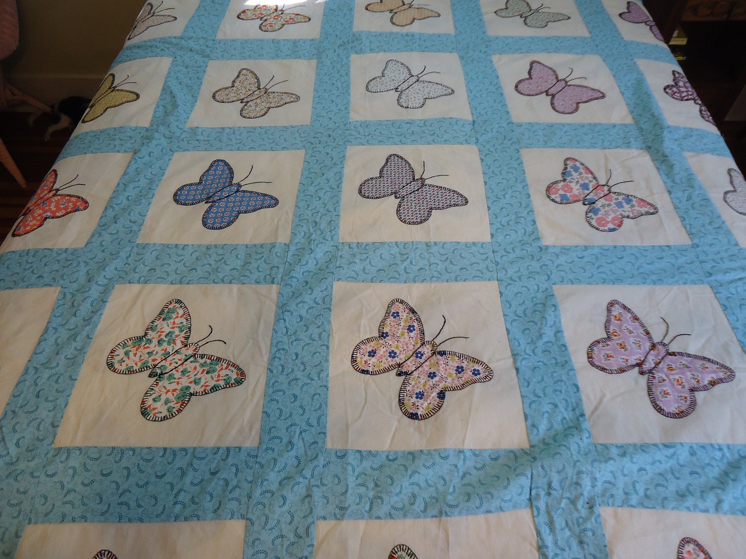Vintage Butterfly Quilt 105
