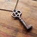 Vintage Skeleton Key Necklace. Charming Genuine Key on Silver Chain