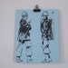 vintage firemen french flash card