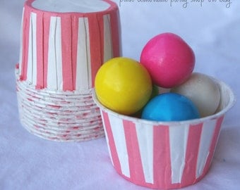 PiNK STRiPe NuT/CANDy/PoRTiON CuPS-Gumballs, Snacks, Nuts, Cupcakes-Birthday Parties-Showers-25ct
