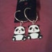 Panda charm and hoops earrings