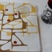 Word in Hand Journal - Ivory Gold Brown Red Abstract - OOAK - 10 x 7.5