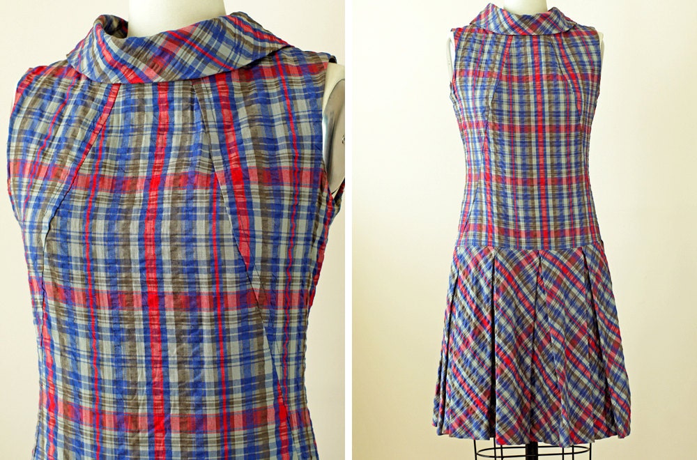 1960s Madras Dress 60s Dress Strolling The Seashore Dress