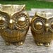 Brass Owl Figures - Pair of Brass Owl Figurines