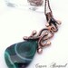 Oxidized Copper Pendant with Green / Purple Onyx Agate