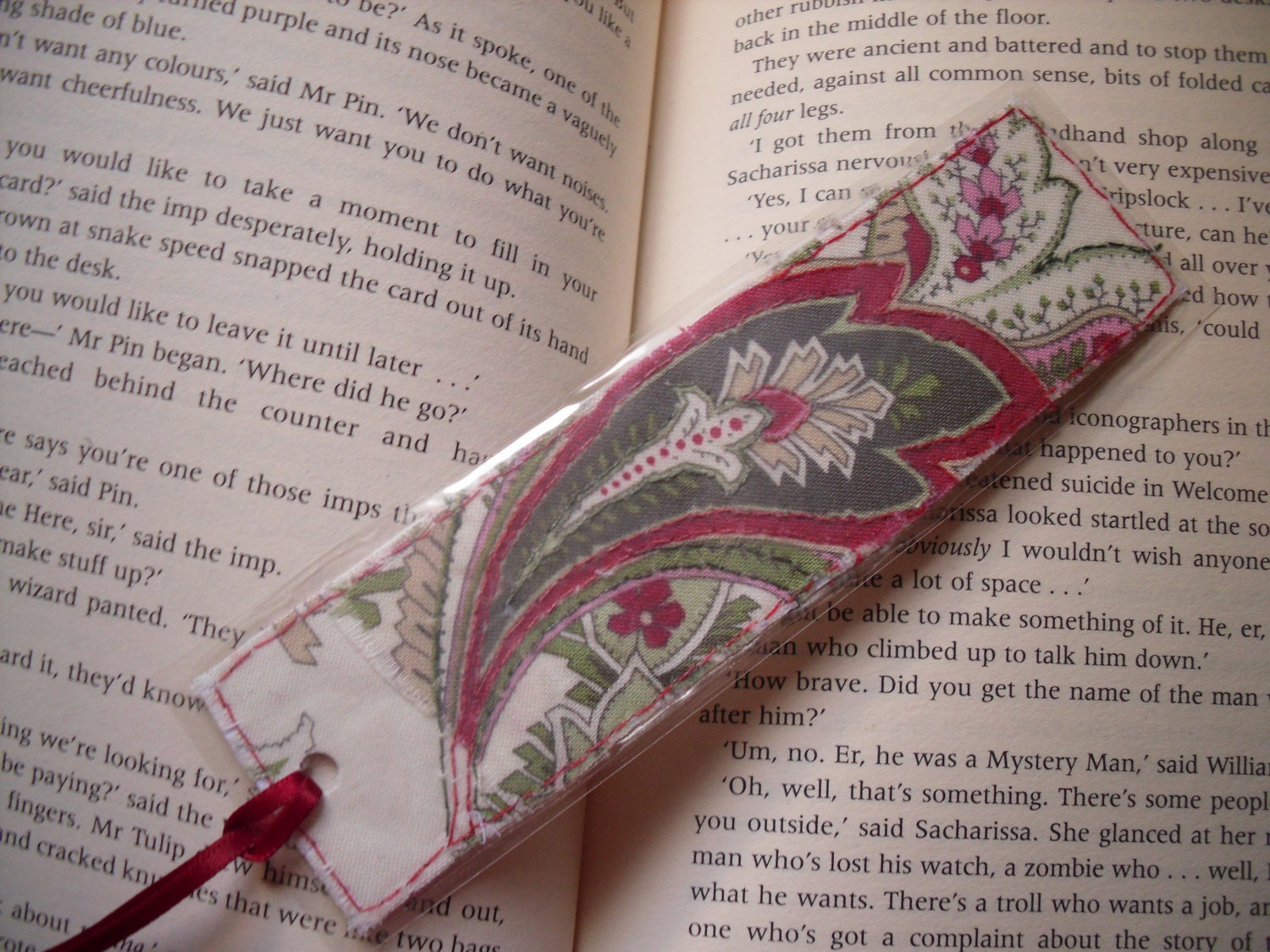 Bookmark Fabric Bookmark Collage Bookmark Laminated by KezylouToo