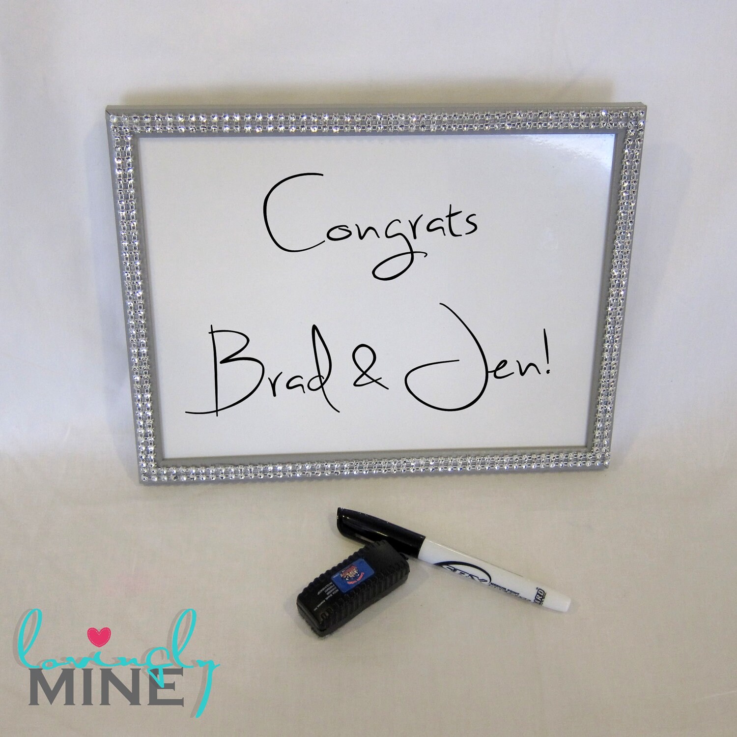 Photobooth Prop Grey Dry Erase Board with Marker & Eraser