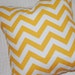 SALE - Yellow Chevron Pillow Cover - 16x16 inches - Invisible Zipper Closure