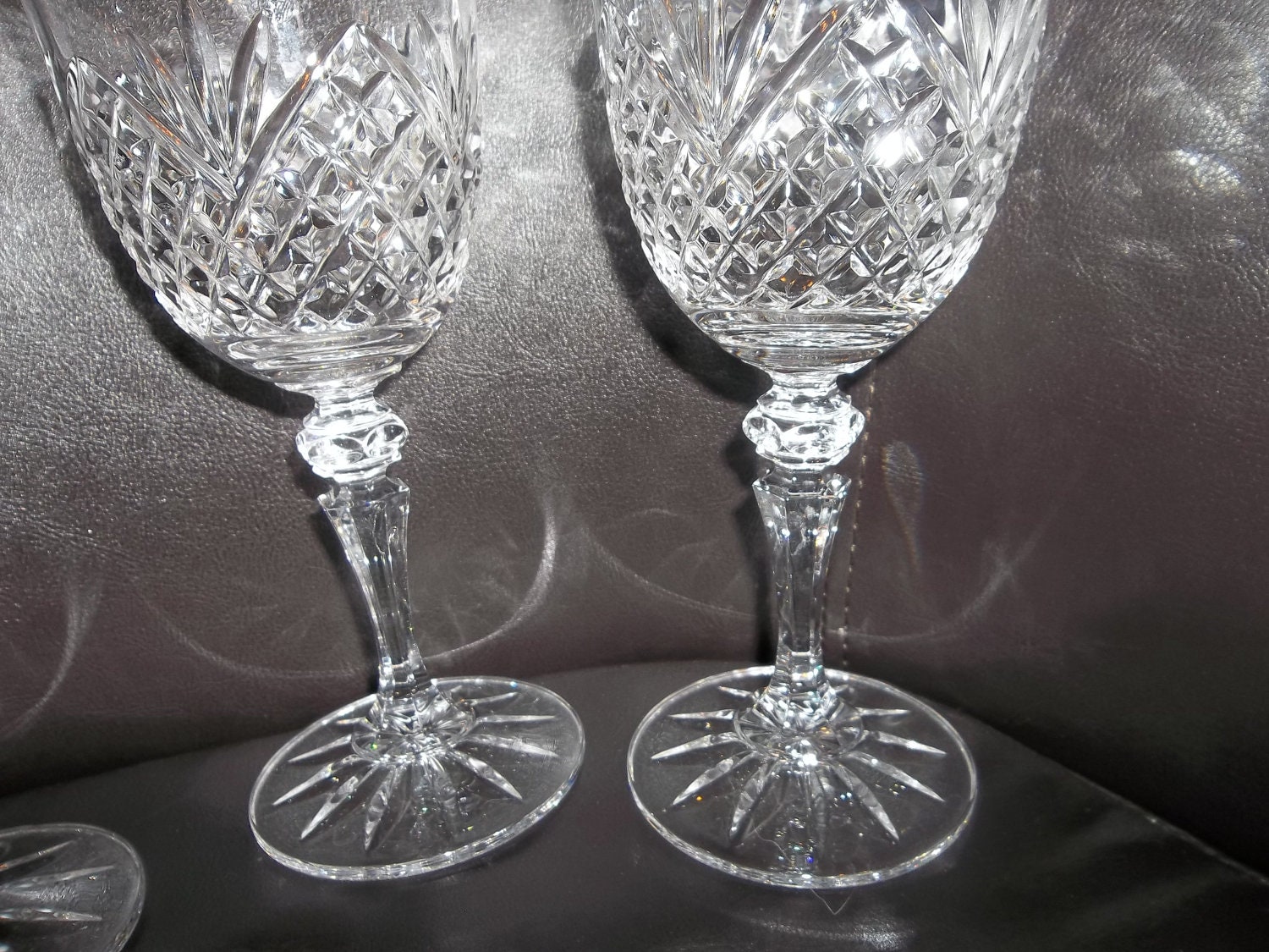 6 Vintage GALWAY Irish Crystal Wine Glasses...FREE