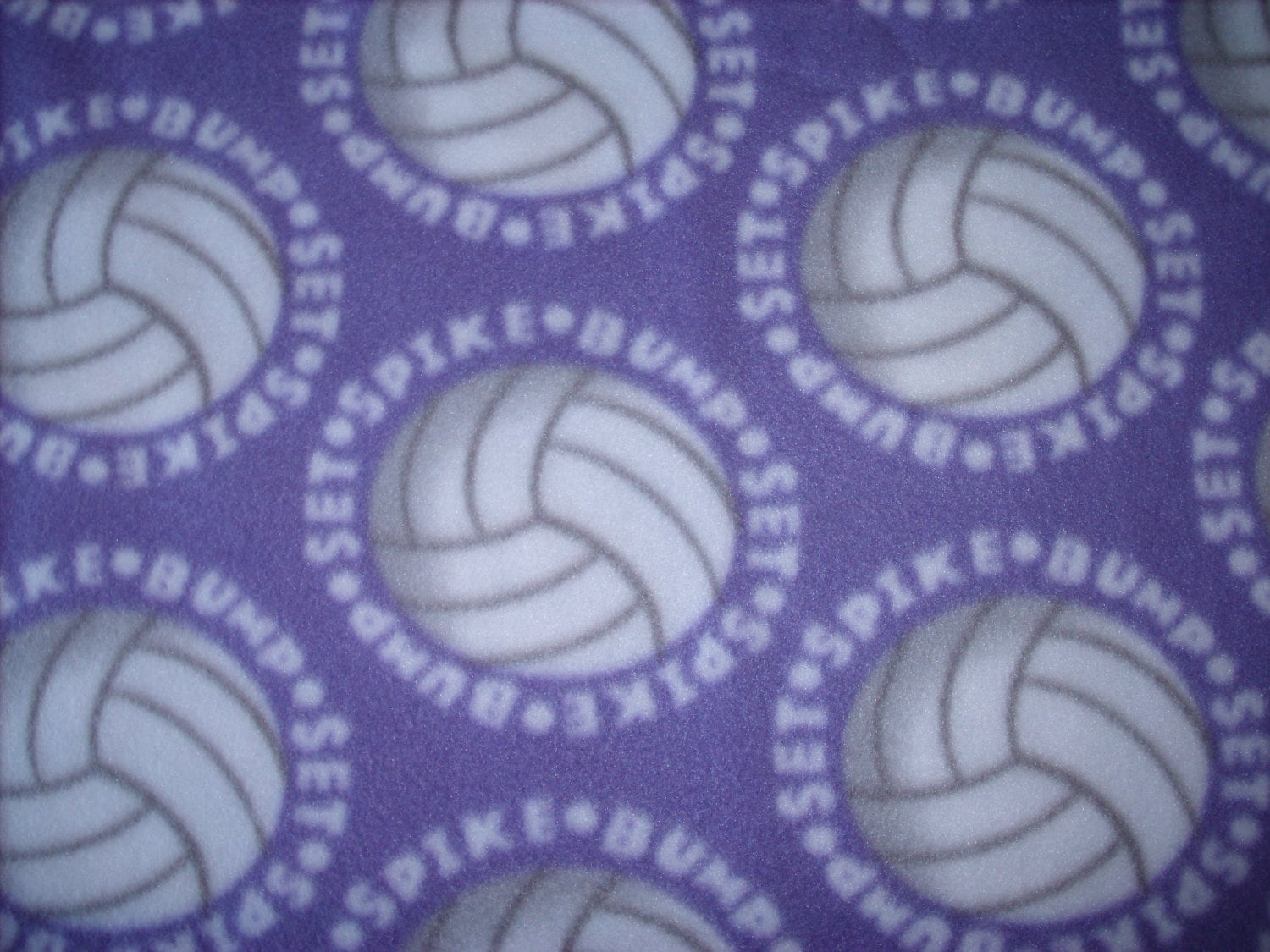 fleece fabricvolleyball on pale purple