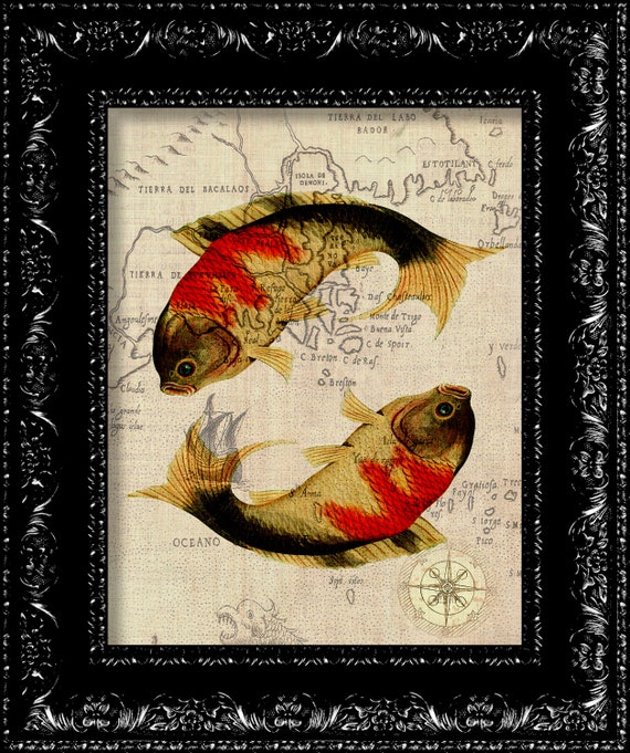 BOGO Japanese Koi Fish Vintage Retro by TheRekindledPage on Etsy