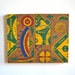 vintage baseball dart boards art mosaic original composition by Elizabeth Rosen