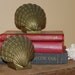 Vintage Clam Seashell Solid Brass Bookends Pair