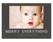 Photo Holiday Card Modern Gray Linen Christmas Card Greeting Card Baby Family Holiday DIY Digital or Printed - Nichols style Il_170x135
