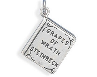 Grapes of Wrath Book Charm - 925 Sterling Silver