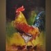 Oil Painting Rooster Art Chicken Hen Barn Cock 5X7