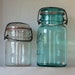 Antique Ball Blue IDEAL & ATLAS Mason Canning Jars With Convex Glass Lids
