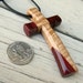 Wood Cross Pendant - Sycamore & Brazilian Purpleheart - Large Statement Piece