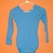 Cornflower Blue Leotard by Danskin 1980s Size Medium Dance Bodysuit Long Sleeves