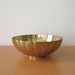Vintage Ribbed Brass Bowl, Scalloped Edge
