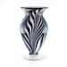 Hand Blown Art Glass Vase - Black and White - Zebra