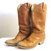 Vintage Blonde Leather Rustic Cowboy Boots Sz 7-7.5