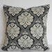 Decorative Grey Pillow Cover, Gray, Olive Green, Accent Pillows, Golding Fabrics, Damask, 16 x 16