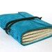 Leather Journal, Turquoise Suede, Hand-Bound 4.5 x 6 Journal by The Orange Windmill on Etsy