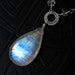 Rainbow Moonstone Necklace with Aquamarine on Sterling Silver - Winterlight by Inkin on Etsy
