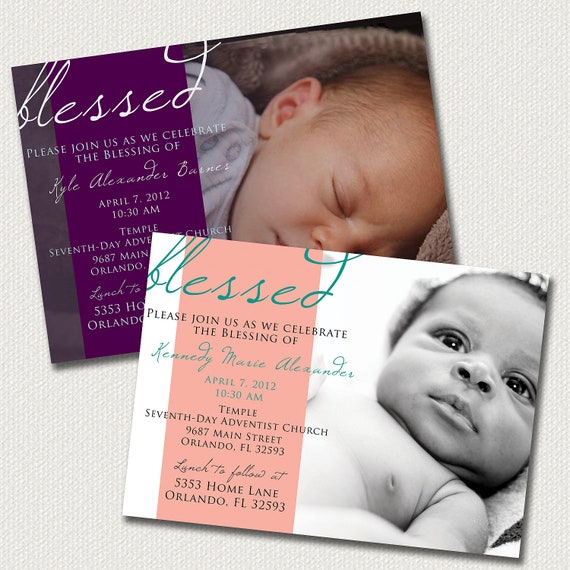 Baby Dedication Blessing Christening Invitation: Boy or Girl