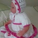 Lovely hand knitted baby dress set