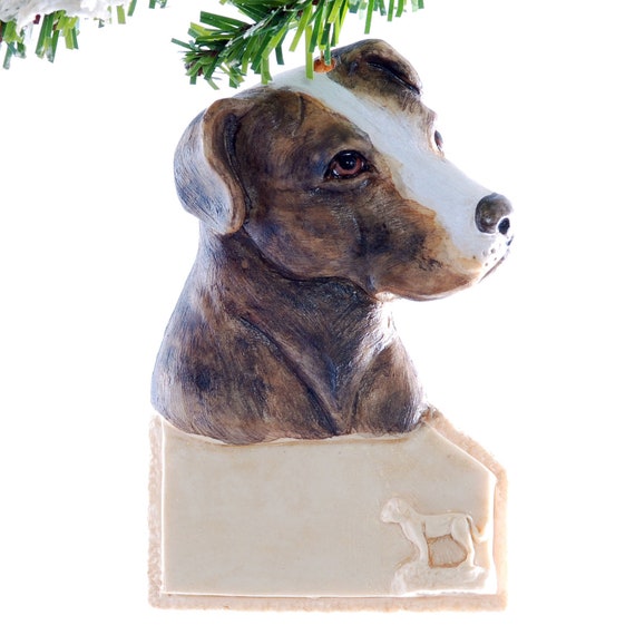 Brindle Pit Bull Christmas ornament american by Christmaskeeper