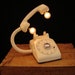 Upcycled Vintage Tan Rotary Telephone Lamp