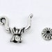 3 (sets) Silver Tea Pot Charm Bead Cap Findings 19x15mm - Ships Immediately from California - SC239