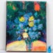 Abstract Floral Still Life Acrylic Painting on Small Canvas "Summer Evening in the Garden"