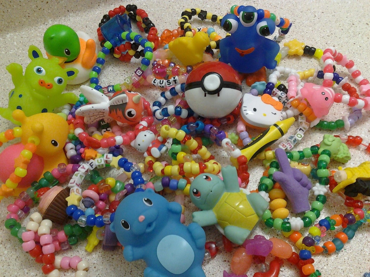 5 Single & Double Kandi Bracelets All 5 by CuteKandiCreations