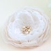 Ivory Bridal Hair Flower, Wedding Hair Accessory, Antique Ivory, Light Cream, Vintage Style Flower with Lace and Pearls, Wedding Hair Piece
