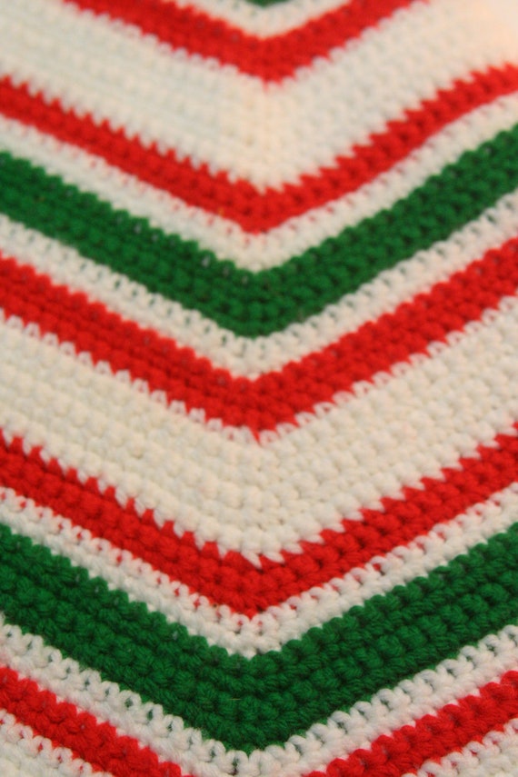 vintage chevron christmas tree skirt hand made crochet knit vintage chevron christmas tree skirt hand made crochet knit