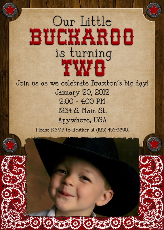 First Birthday Invitations For Boys Cowboy 8